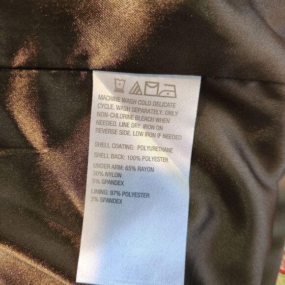 G by Giuliana Blazer Womens SZ Small Faux Leather Military Inspired Olive Green - Picture 6 of 6